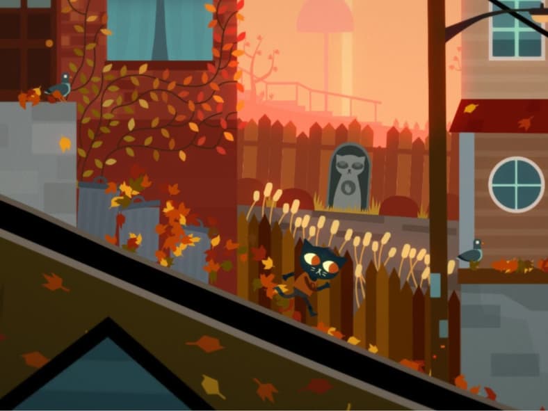 Mae in Possum Springs in Night in the Woods (2017), Infinite Fall, Screenshot via Steam