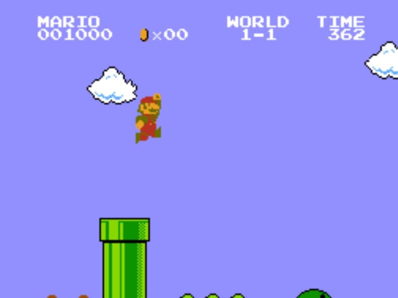 Mario Jumping in Super Mario Bros (1985), Nintendo, Screenshot via Fandom