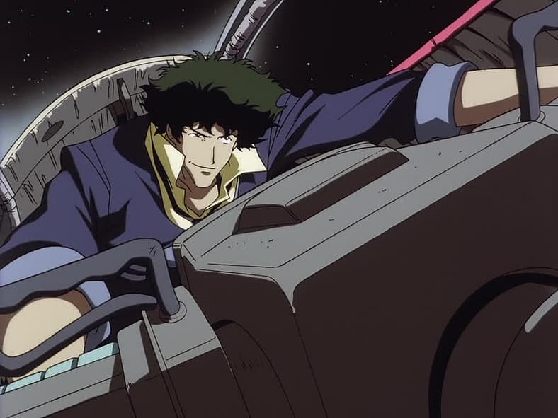 Spike kicks the Swordfish into high-gear in Cowboy Bebop Episode 19 "Wild Horses" (1998), Sunrise