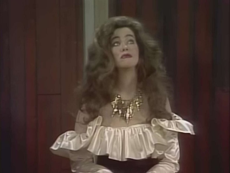 Catherine O'Hara as Brooke Shields on "Farm Film Report" segment of SCTV (1984), Canadian Broadcasting Corporation 