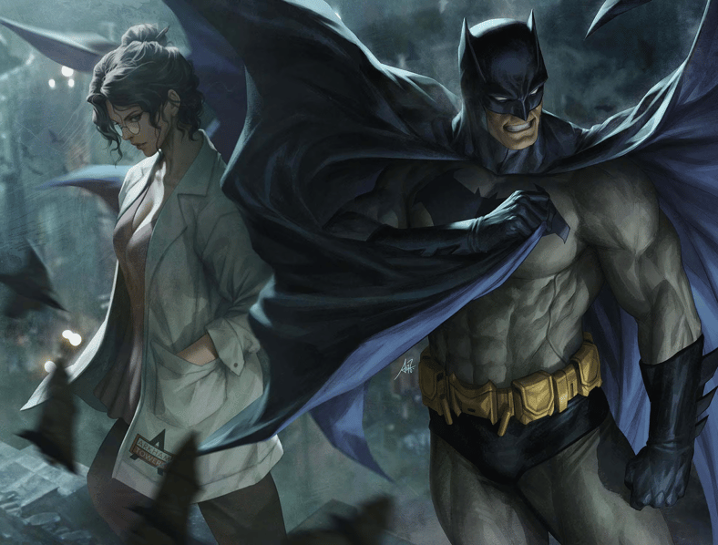 The Batcave receives visitors on Stanley 'Artgerm' Lau's variant cover to Batman Vol. 4 #1 (2025), DC