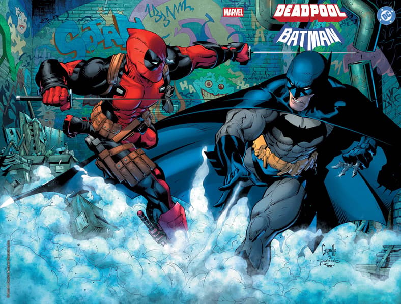 The Big Two clash once more on Greg Capullo's wrap-around cover to Deadpool/Batman Vol. 1 #1 (2025), Marvel Comics/DC