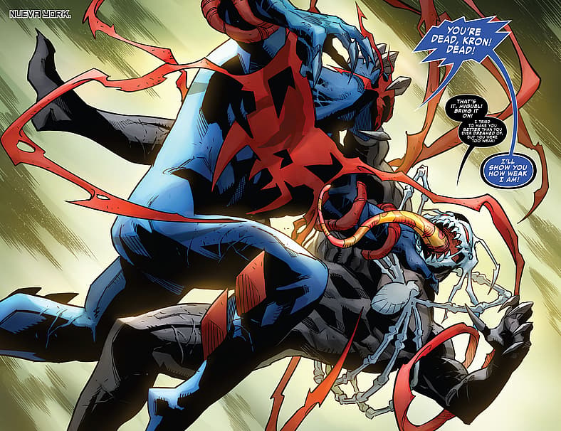 Miguel O'Hara faces brother Kron Stone in Symbiote Spider-Man 2099 Vol. 1 #5 (2024), Marvel Comics