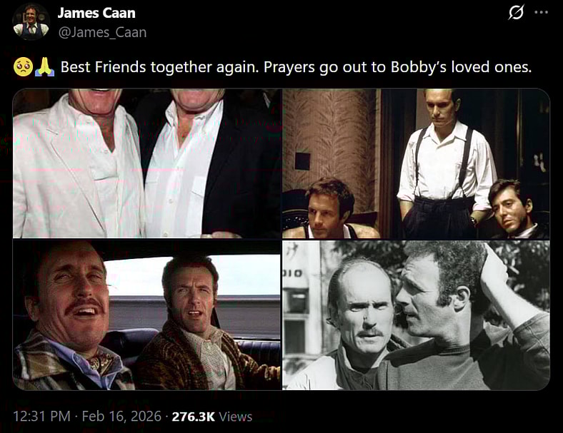 James Caan from beyond the grave... on X