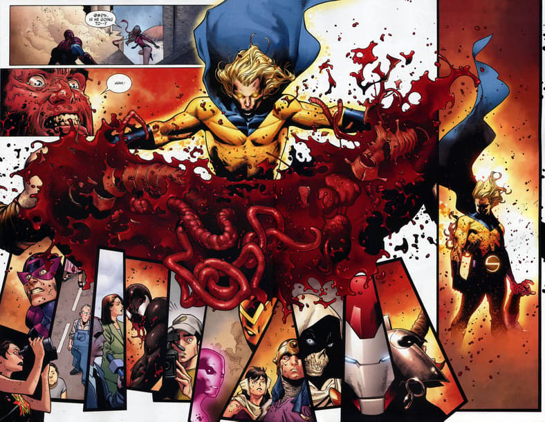Sentry rips apart Ares at Norman Osborn's request in Siege Vol. 1 #2 (2010), Marvel Comics