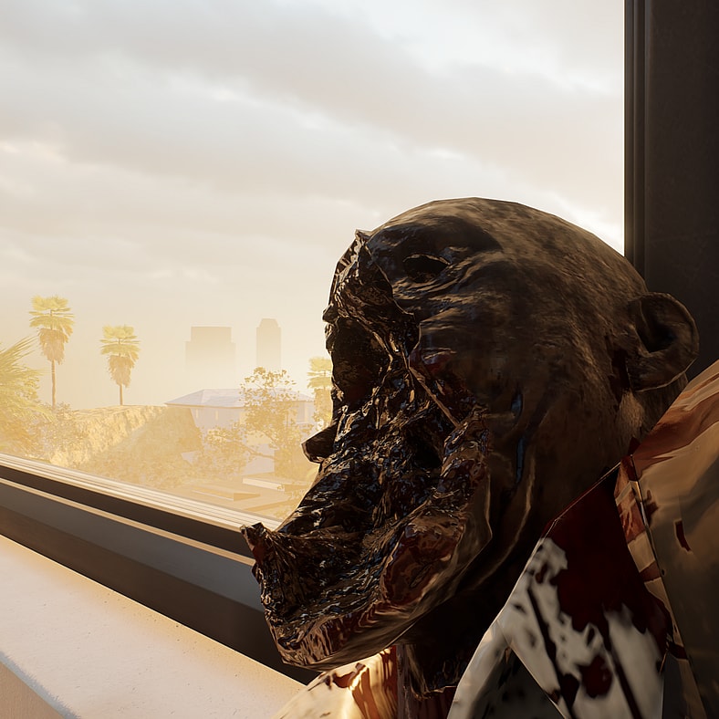 Gore in Ready or Not's console version; demonstrated with what happens to shotgun blast to the head, via Steam
