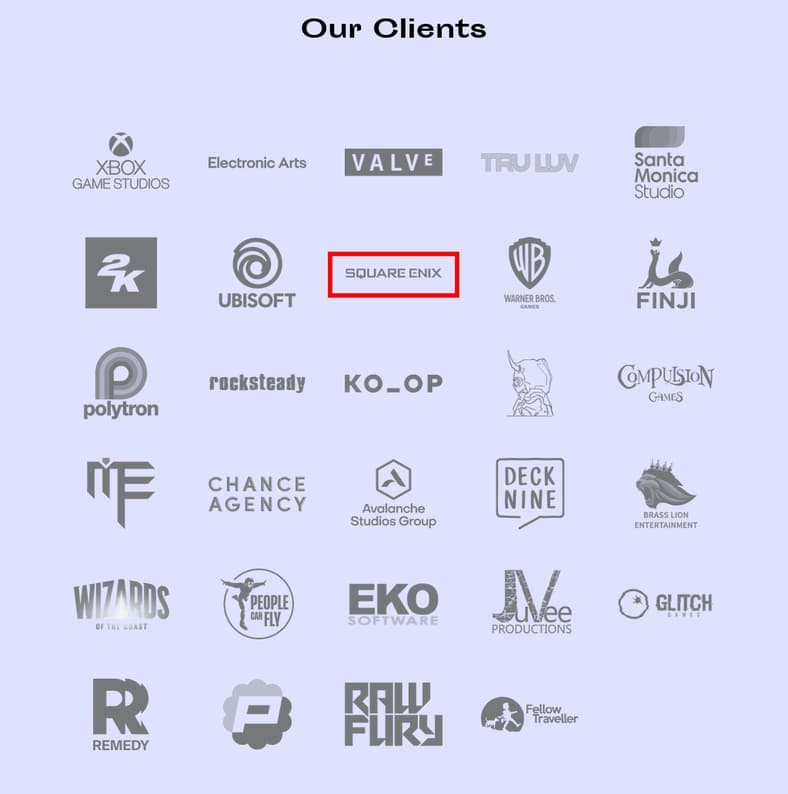 Sweet Baby Inc.'s website shows Square Enix as active client as late as August 2024