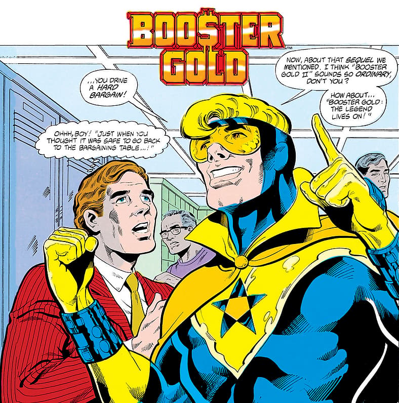 Booster Gold makes comic book debut in Booster Gold Vol. 1 #1 "The Big Fall" (1986), DC