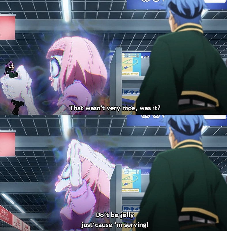 Kirika-chan (Monica Rial) retaliates against Kiyomi Urusugawa (Hayden Daviau) in Dead Account Season 1 Episode 4 "The Worst Trio Possible" (2026), SynergySP