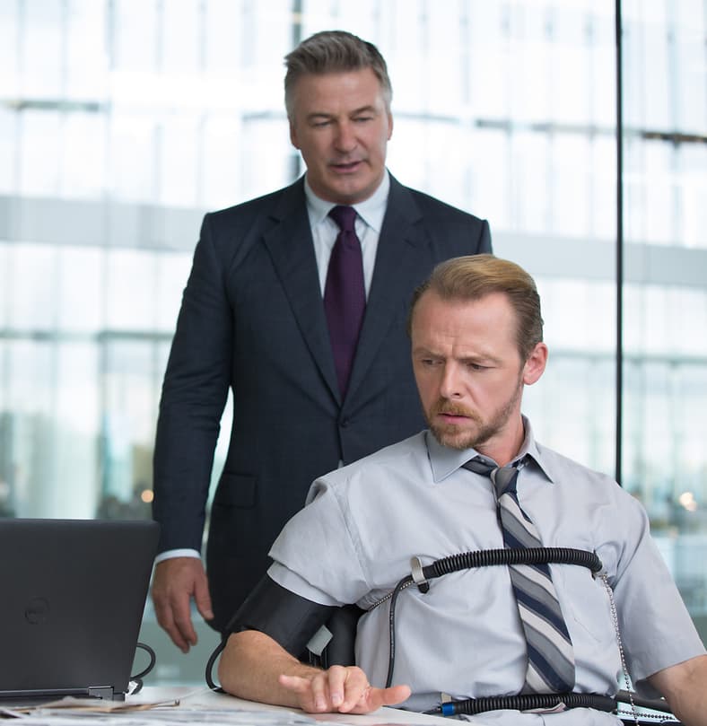Alec Baldwin as Hunley and Simon Pegg as Benji in Mission: Impossible - Rogue Nation, Paramount