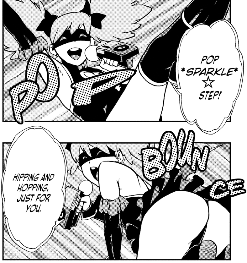 Pop☆Step dazzles the crowd in My Hero Academia: Vigilantes Chapter 1 "I'm Here" (2016), Shueisha