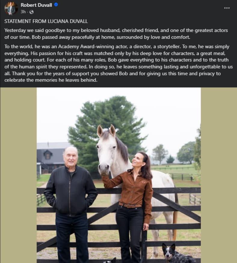Luciana Duvall via Robert Duvall's Facebook account 