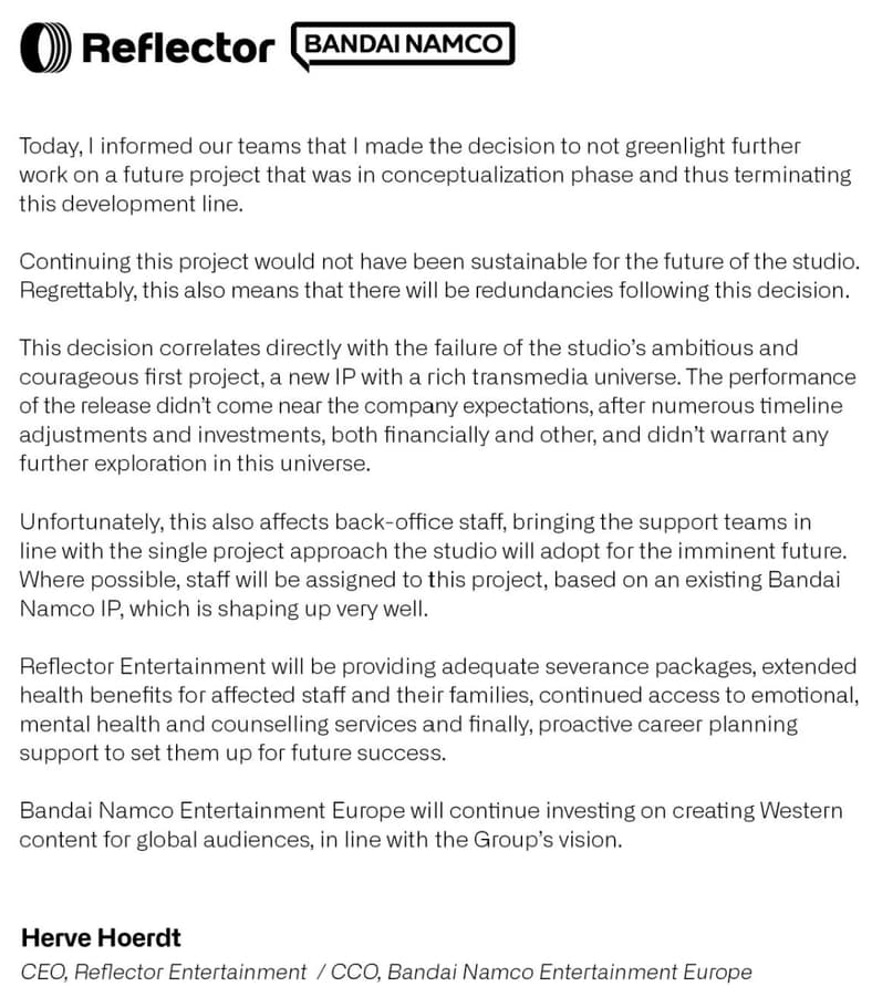 Reflector Entertainment confirms that the failure of 'Unknown 9: Awakening' has led them to scale back their future ambitions.