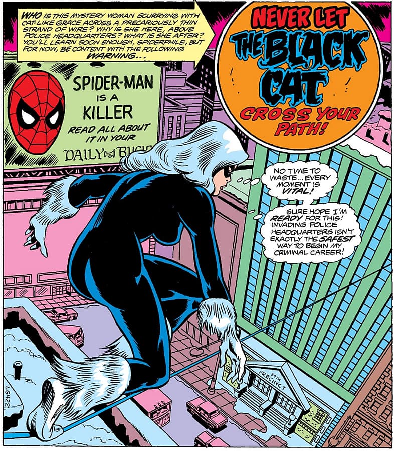 Black Cat makes her comic book debut in Amazing Spider-Man Vol. 1 #194 (1979), Marvel Comics