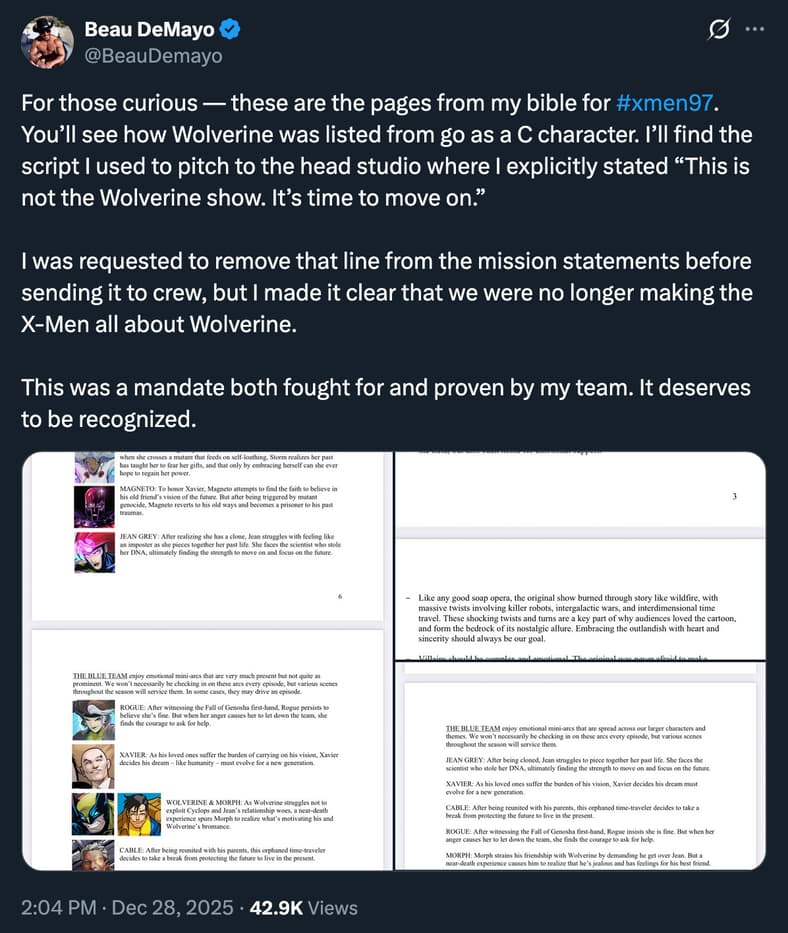 Former 'X-Men '97' showrunner Beau DeMayo weighs in on Cyclops' depiction in 'Avengers: Doomsday'.