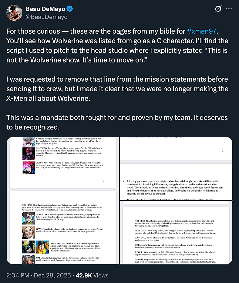 Former 'X-Men '97' showrunner Beau DeMayo weighs in on Cyclops' depiction in 'Avengers: Doomsday'.