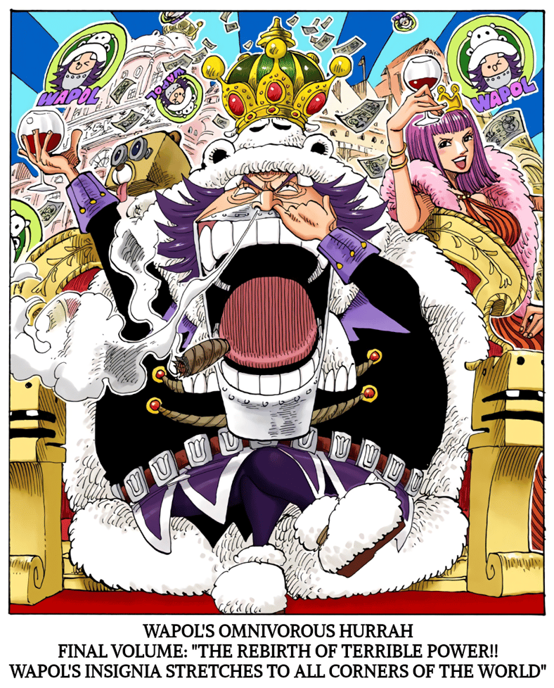 Wapol back on top on Eiichiro Oda's cover to One Piece Chapter 262 (2000), Shueisha