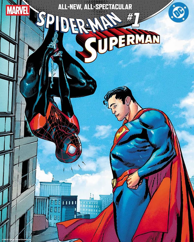 Miles Morales meets Superman on variant cover to Spider-Man/Superman Vol. 1 #1 (2026), Marvel
