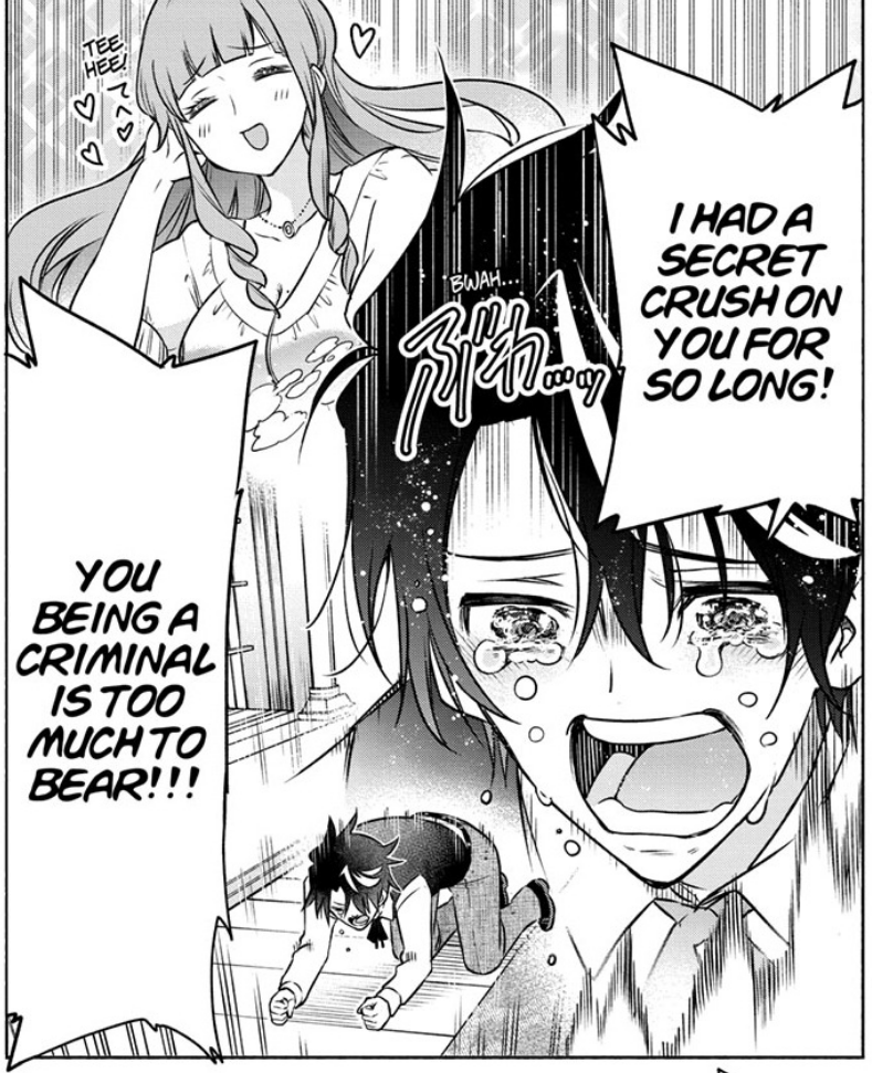 Syd laments the outcome of his latest case in Syd Craft: Final Reasoning Chapter 1 "A Great Detective's Fate" (2024), Shueisha. Words and Art by Taishi Tsutsui.
