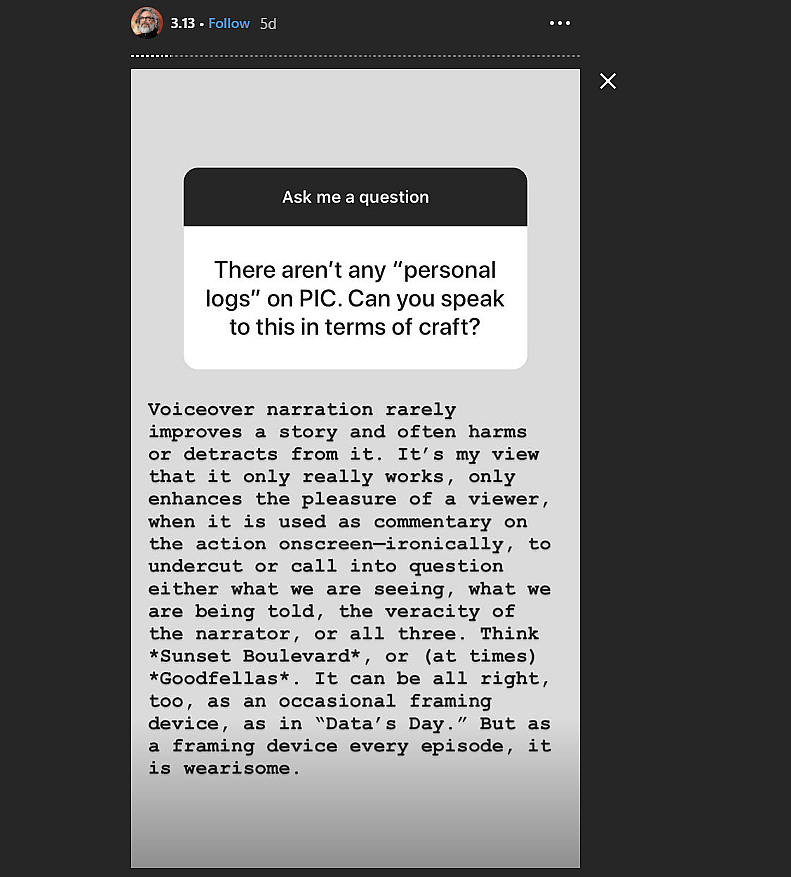 michael chabon instagram story 3132020