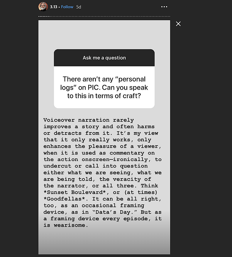 michael chabon instagram story 3132020