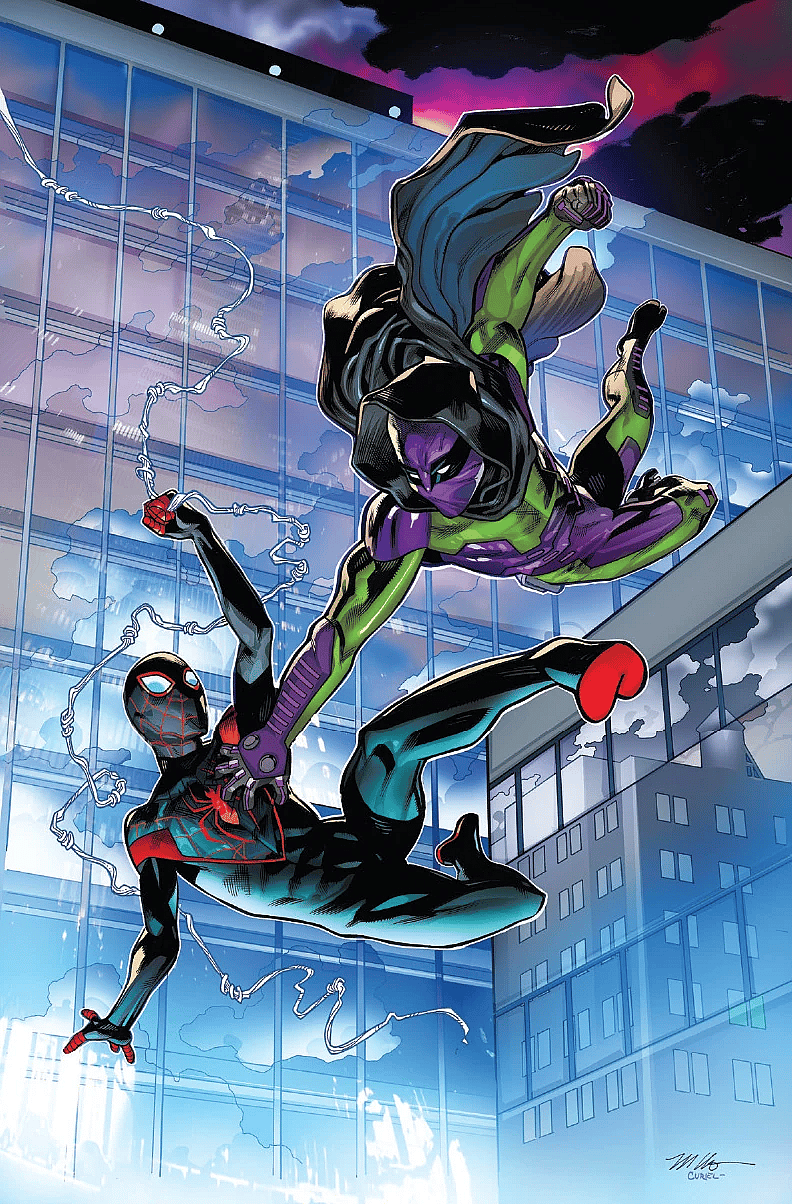 Miles Morales takes on The Prowler on Mike Hawthorne and David Curiel's cover to Miles Morales: Spider-Man Vol. 1 #11 (2019), Marvel Comics