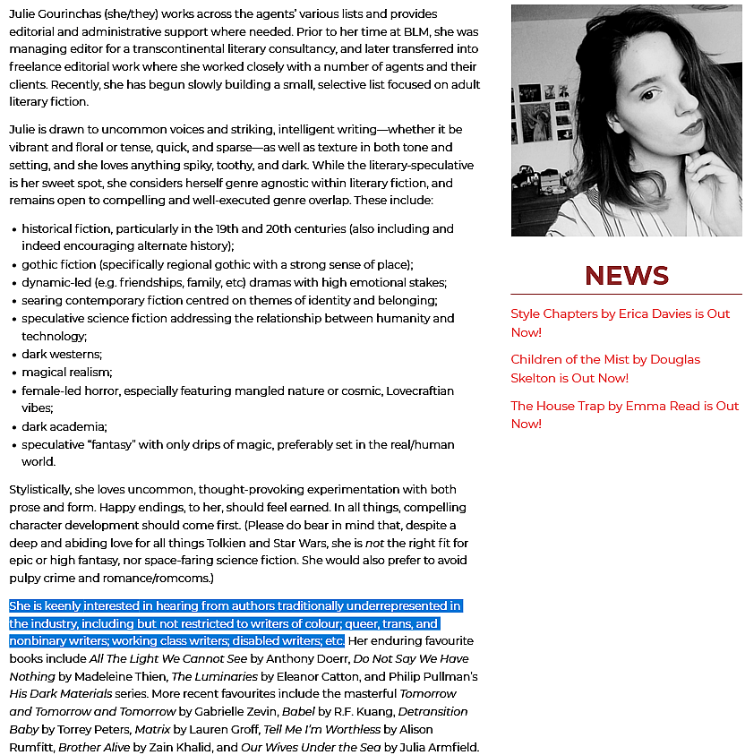 Julie Gourinchas weighs in on what Bell Lomax Moreton is looking for from their authors