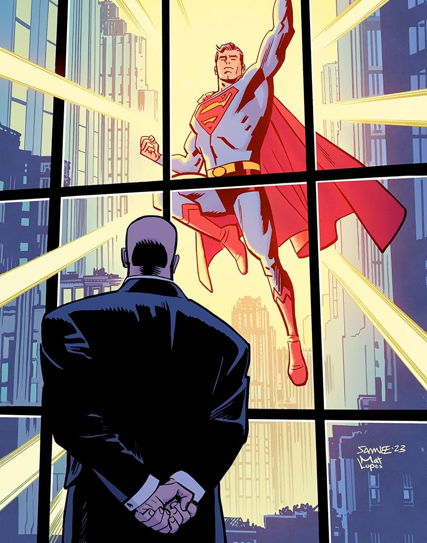 Lex Luthor contemplates humanity's future on Chris Samnee and Mat Lopes' variant cover to The Last Days of Lex Luthor Vol. 1 #2 (2023), DC