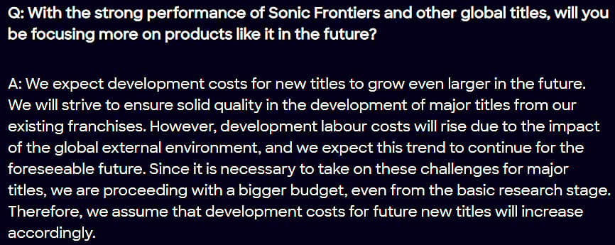 SEGA Sammy confirms developers producing "global titles" will receive larger budget
