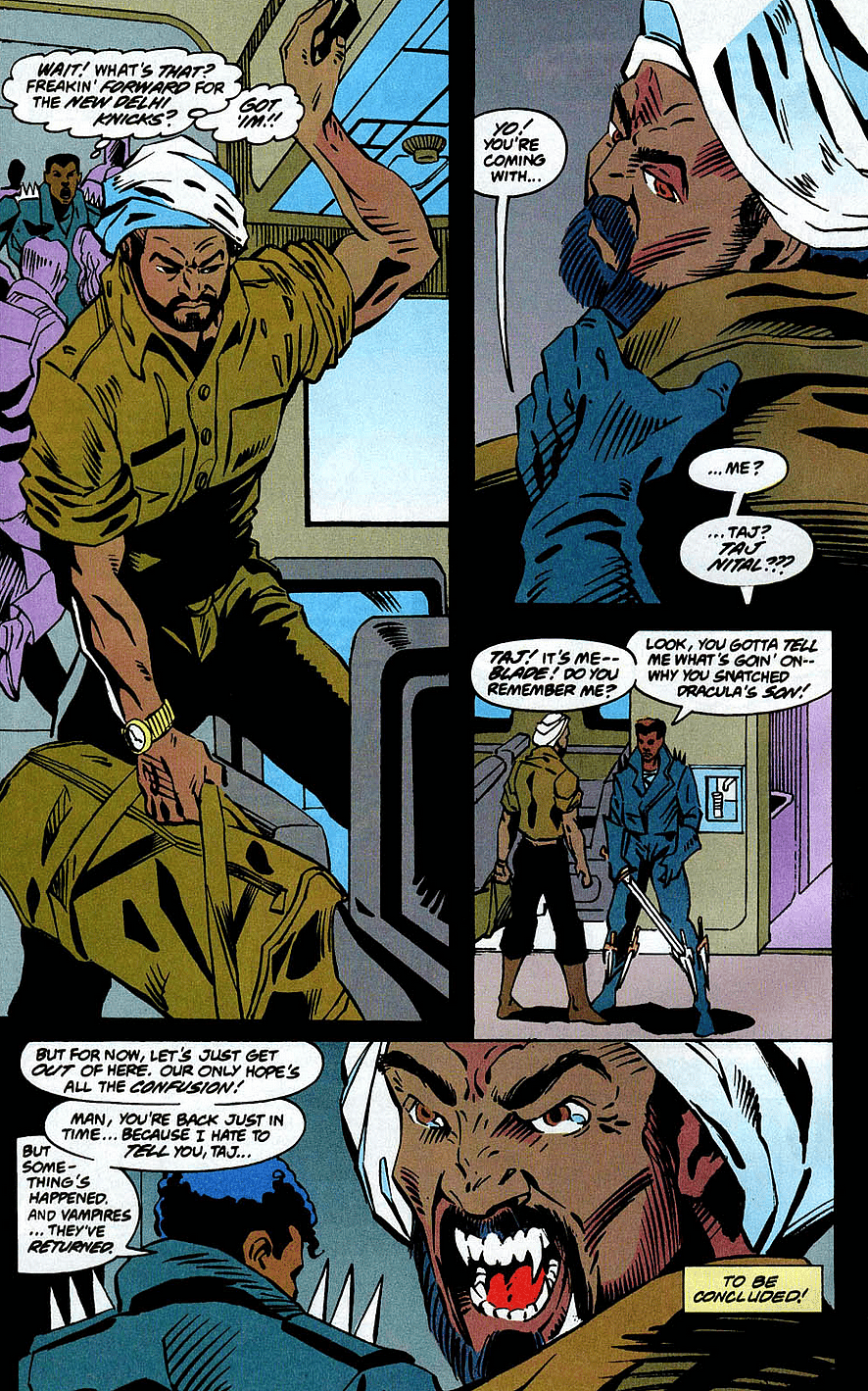 Blade reunites with Taj Nital in Nightstalkers Vol. 1 #17 "The Bride of Dracula!" (1994), Marvel