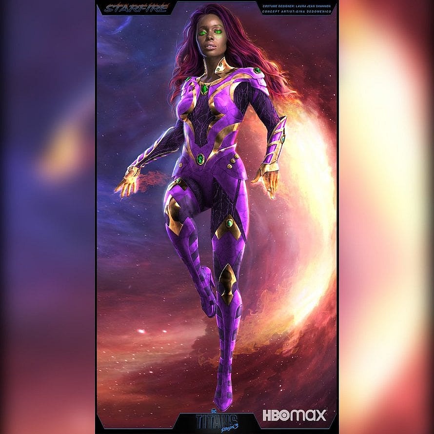 Starfire costume-Anna Diop in Titans