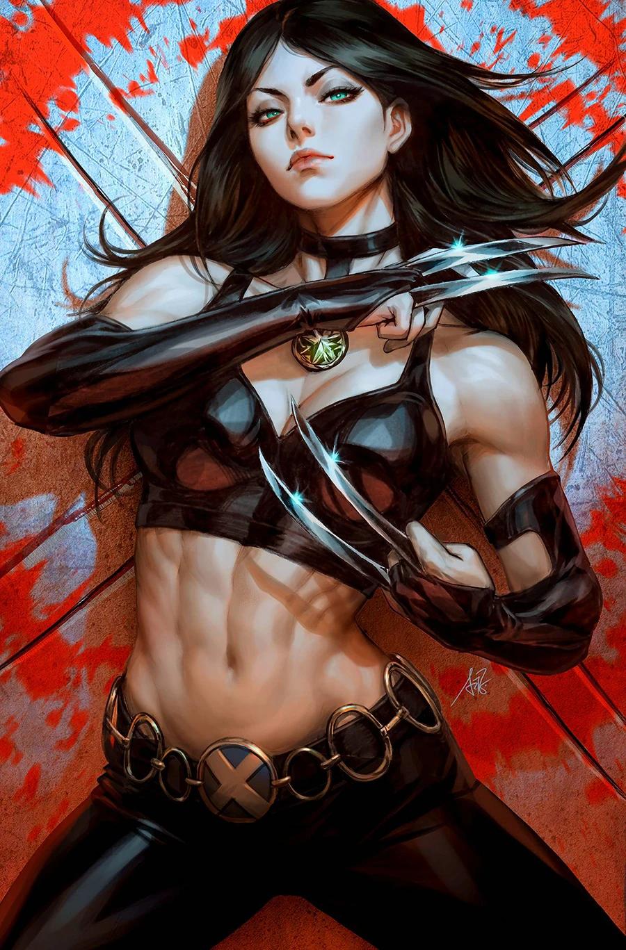 X-23 unsheathes her claws on Stanley "Artgerm" Lau's variant cover to NYX Vol. 2 #1 (2024), Marvel Comics