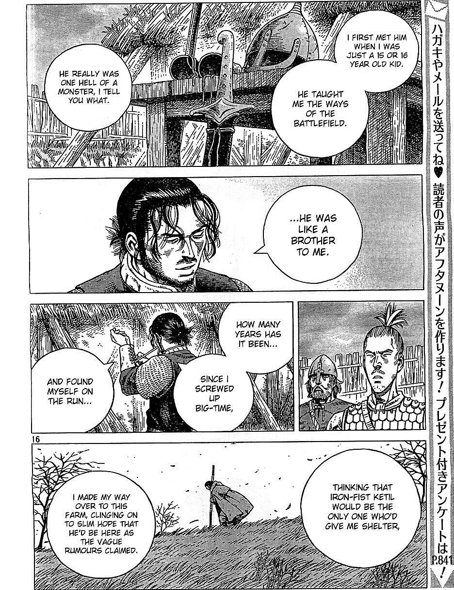 Snake's backstory in Vinland Saga Chapter 90 "The Price of the Food" (2013), Kodansha. Words and Art by Yukimura Makoto via digital issue