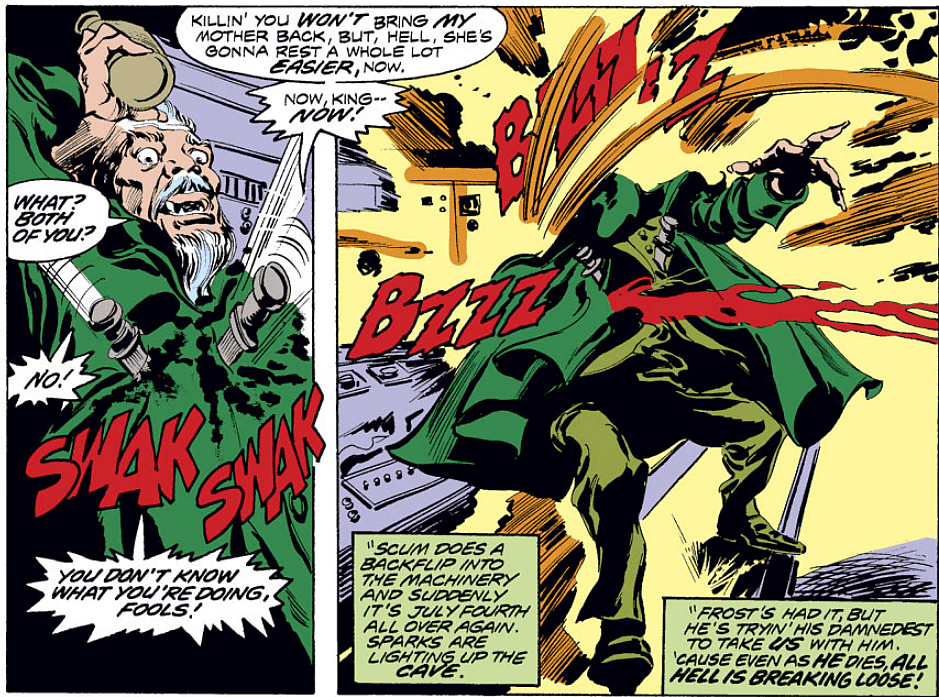 Blade and Hannibal King defeat Deacon Frost, Tomb of Dracula Vol. 1 #53 (1976)