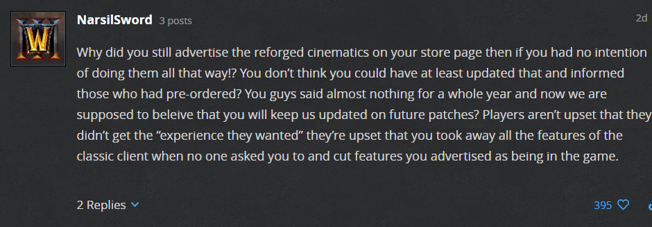 Response to blizzard 5
