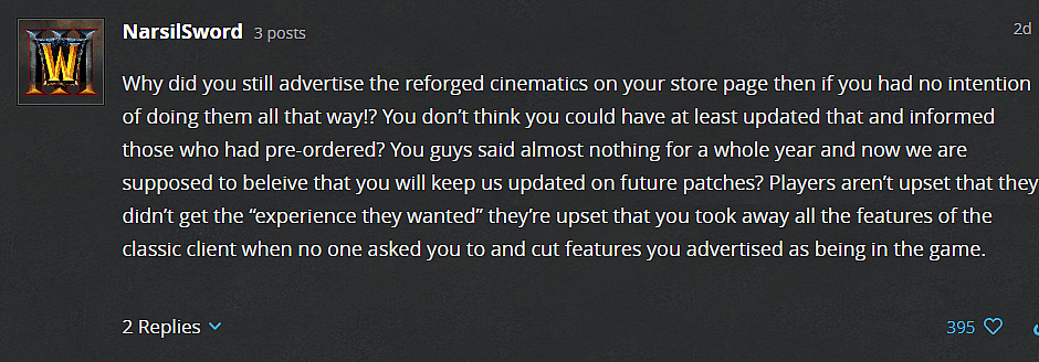 Response to blizzard 5