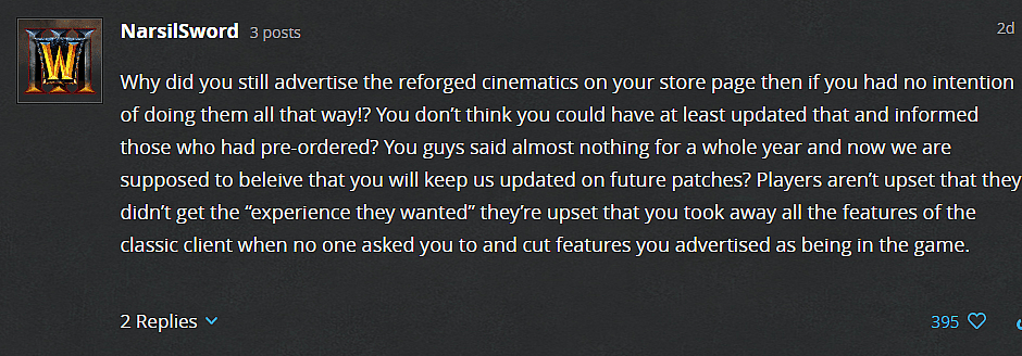 Response to blizzard 5