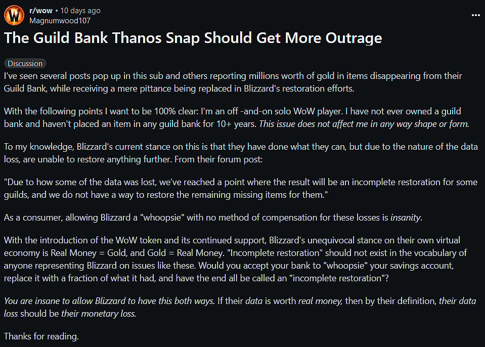 Magnumwood107 on r/WoW