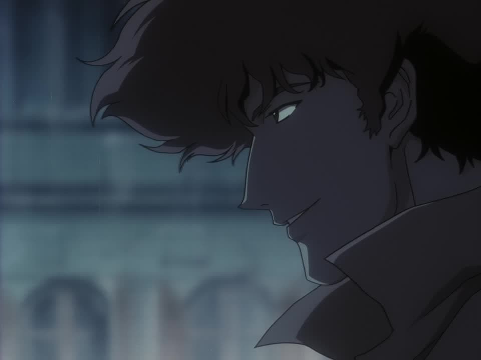 Spike Spiegel (Koichi Yamada) recalls his last meeting with Julia (Gara Takashima) in Cowboy Bebop Episode 26 "The Real Folk Blues (Part 1) (1998), Sunrise