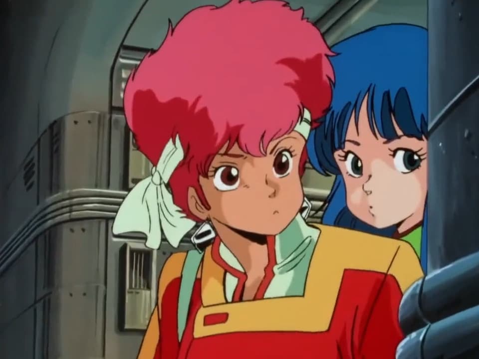 Kei (Kyoko Tongu) and Yuri (Saeko Shimazu) try their hand at a stealth approach in Dirty Pair Episode 1 "We'll Teach You How to Kill a Computer" (1985) , Nippon Sunrise