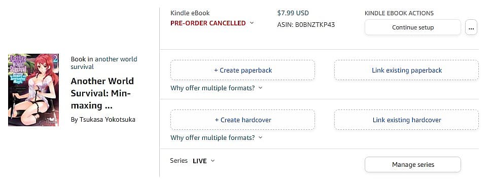 Hanashi Media correspondence with Amazon Kindle over cancellation of Another World Survival: Min