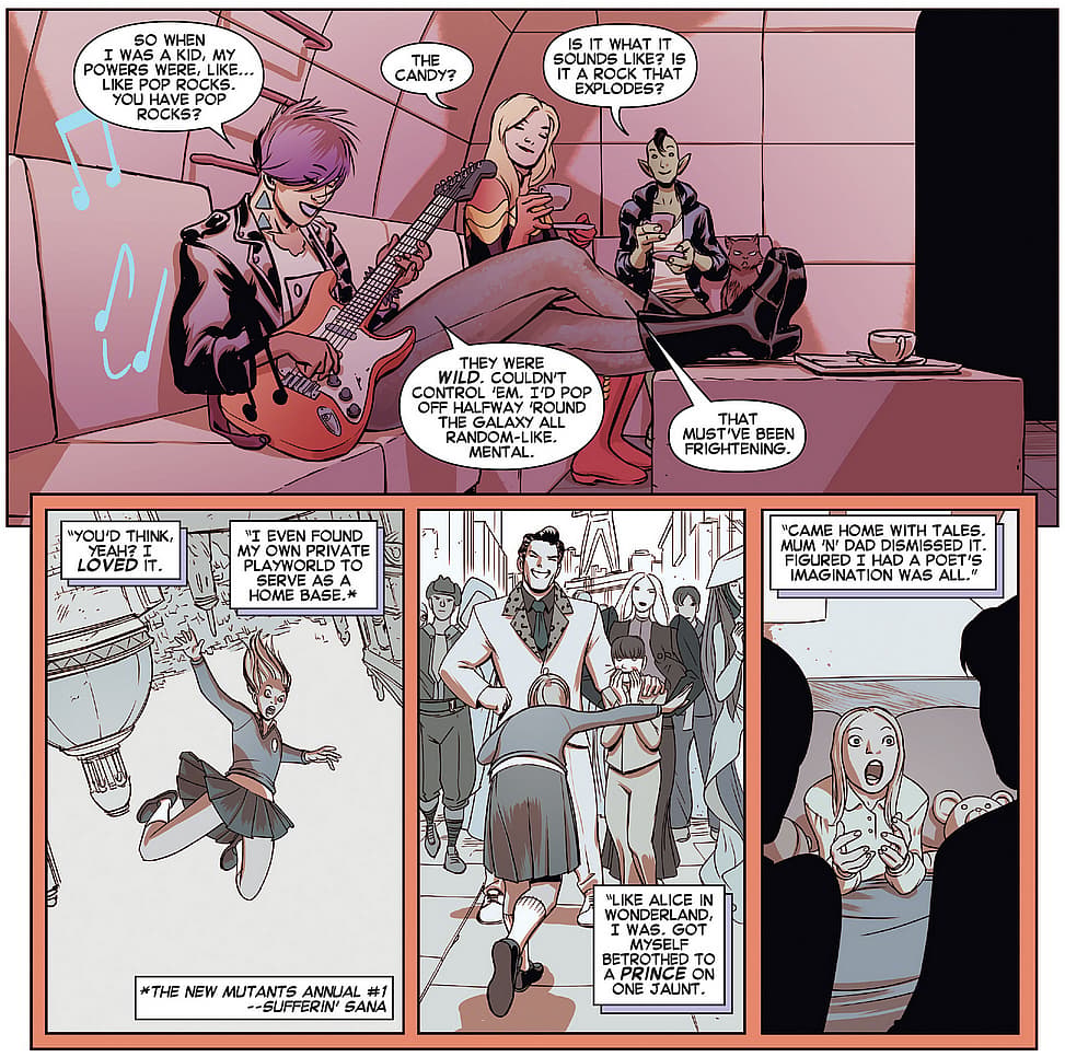 Lila Cheney recounts exploits to Carol Danvers in Captain Marvel Vol. 8 #9 (2014), Marvel Comics