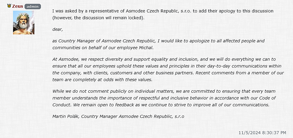 Asmodee Czech Republic Brand Manager Michal Ekrt weighs in on the pronoun discourse surrounding 'Mass Effect - Priority Hagalaz' (2024), Modiphius Entertainment