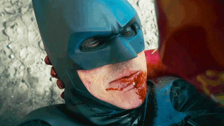 Batman (Michael Keaton ) sacrifices himself for absolutely no reason in The Flash (2023), Warner Bros. Pictures
