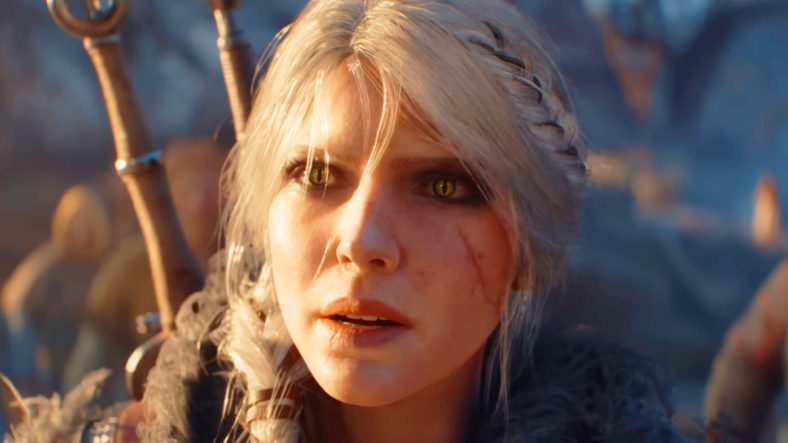 Ciri (Ciara Berkeley) offers her monster-killing services to a worried village in The Witcher 4 (TBA), CD Projekt Red