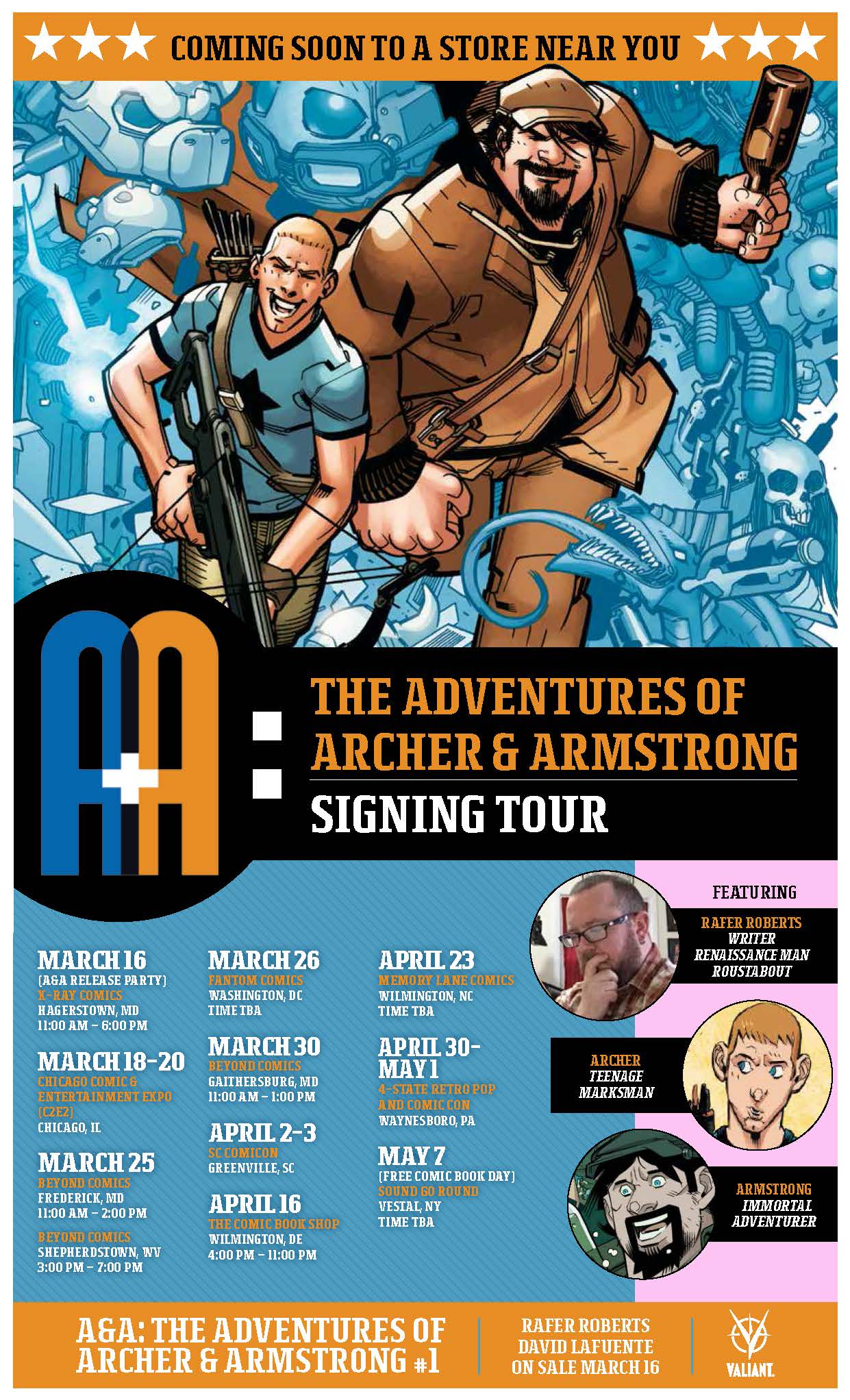 A&A Adventures of Archer & Armstrong Rafer Roberts Book Signing Tour