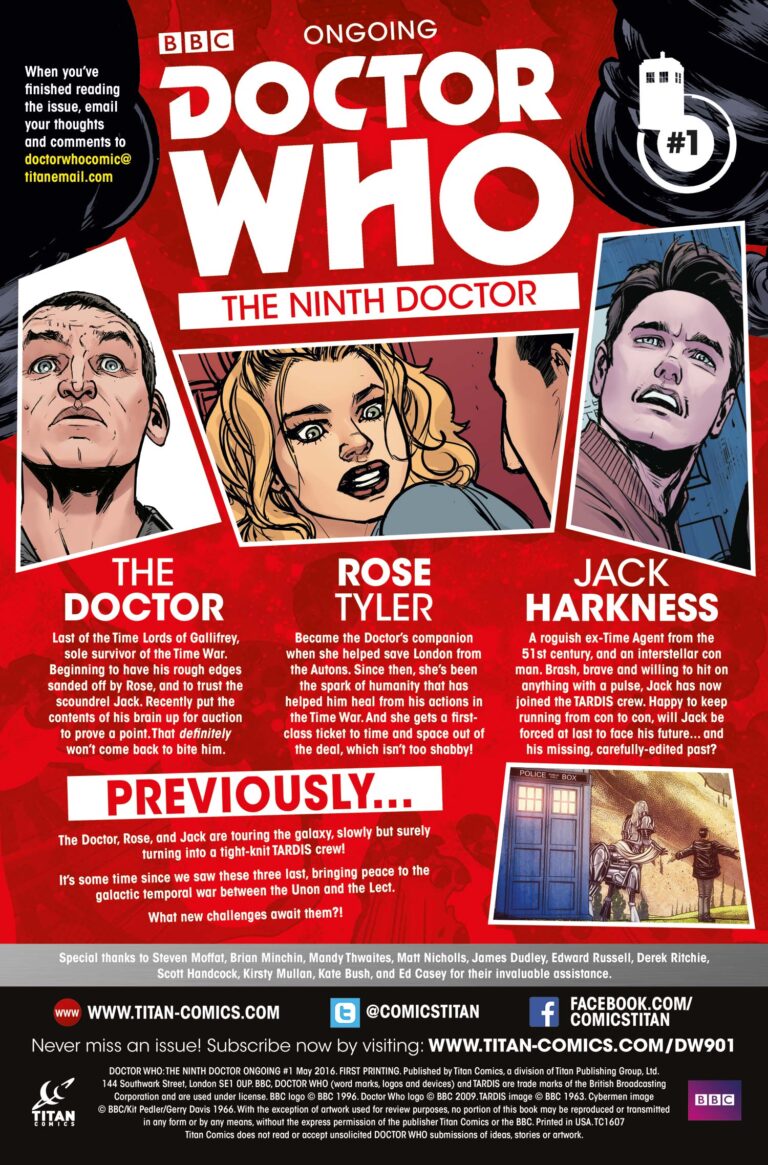 Comic Book Preview: Doctor Who: The Ninth Doctor #1 - Bounding Into Comics