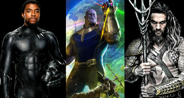 Black Panther, Thanos, and Aquaman