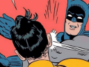 Batman slaps Robin