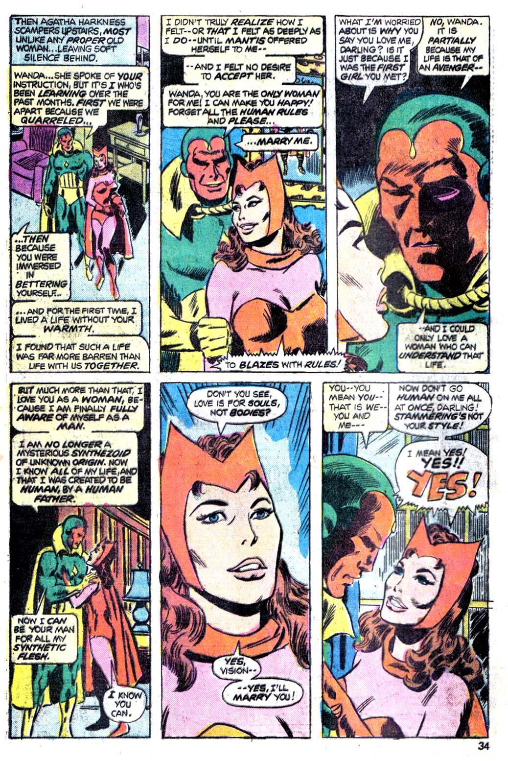 Vision proposes to Scarlet Witch